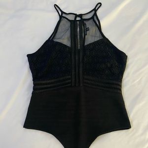 Black mesh bodysuit